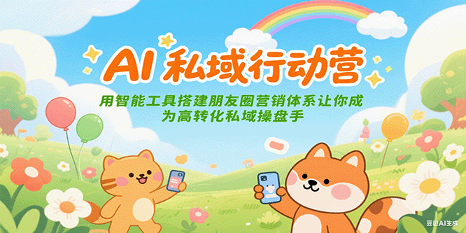 AI私域行动营：用智能工具搭建朋友圈营销体系让你成为高转化私域操盘手,速发云资源网