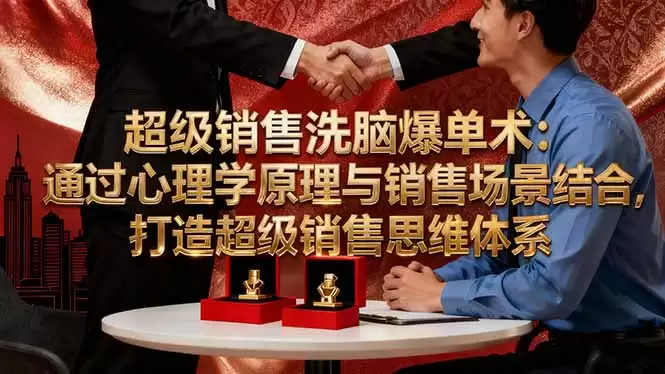 超级销售洗脑爆单术：通过心理学原理与销售场景结合,打造超级销售思维体系,速发云资源网