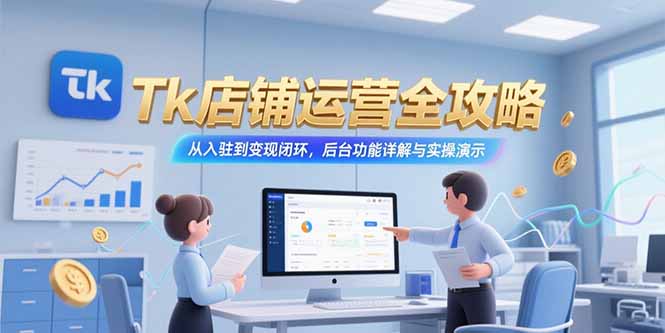 Tk店铺运营全攻略，从入驻到变现闭环，后台功能详解与实操演示,速发云资源网