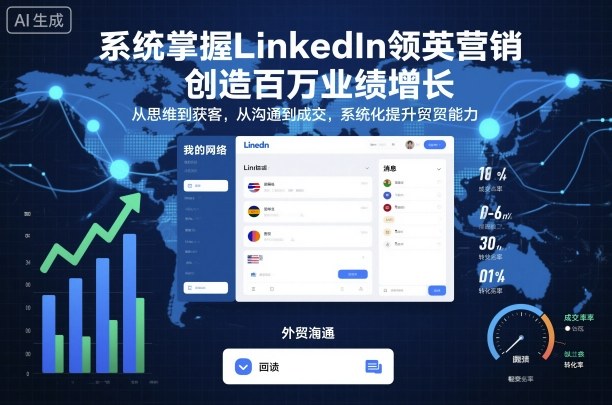 系统掌握LinkedIn领英营销，创造百万业绩增长，从思维到获客，从沟通到成交，系统化提升外贸能力,速发云资源网