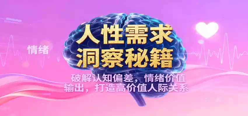 人性需求洞察秘籍，破解认知偏差，情绪价值输出，打造高价值人际关系,速发云资源网