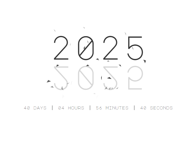 2025年新年倒计时动画效果HTML代码,速发云资源网