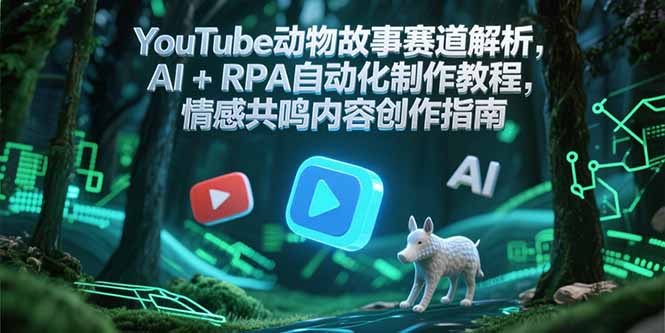 YouTube动物故事赛道解析，AI+RPA自动化制作教程，情感共鸣内容创作指南,速发云资源网