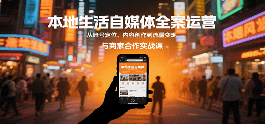 本地生活自媒体全案运营，从账号定位、内容创作到流量变现与商家合作实战课,速发云资源网