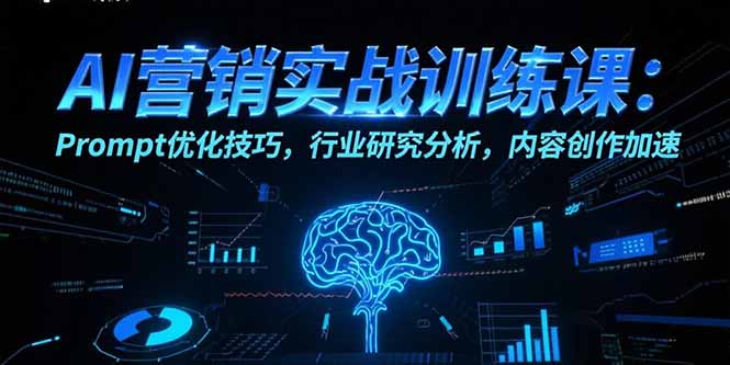 AI营销实战训练课：Prompt优化技巧，行业研究分析，内容创作加速,速发云资源网