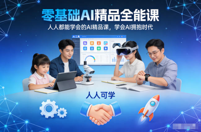 零基础AI精品全能课，人人都能学会的AI精品课，学会AI拥抱时代,速发云资源网