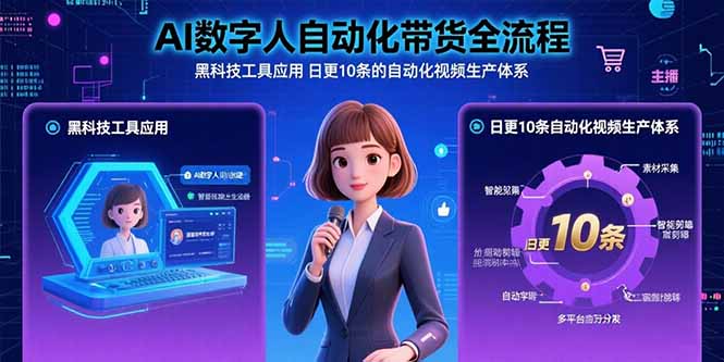 AI数字人自动化带货全流程：黑科技工具应用 日更10条的自动化视频生产体系,速发云资源网