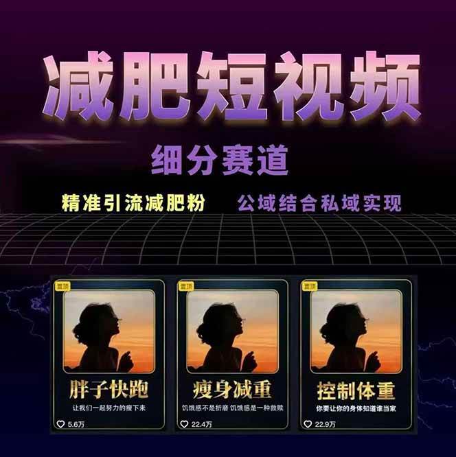 图片[2],减肥短视频运营实战课：含素材制作、剪映教学，讲精准引流、变现设计与内容模板技巧,速发云资源网