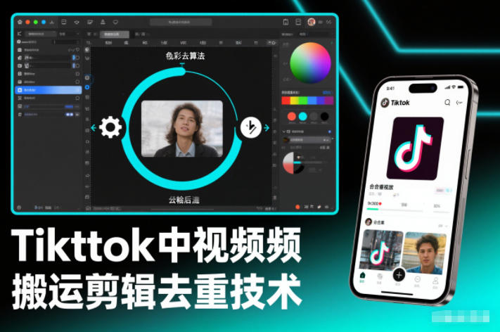 Tiktok中视频纯搬运剪辑去重技术，外来技术，自行测试,速发云资源网
