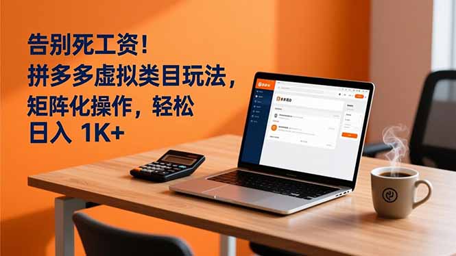 告别死工资！拼多多虚拟类目玩法，矩阵化操作，轻松日入 1K+,速发云资源网