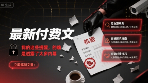 最新付费文：我的这些提醒，的确是透露了太多内幕,速发云资源网