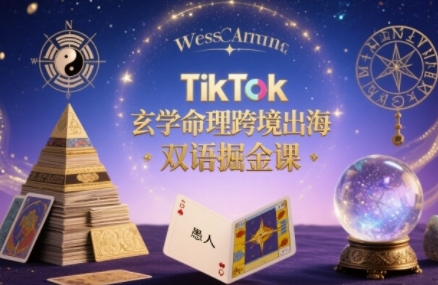 TikTok玄学命理跨境出海双语掘金课，手把手教你用命理知识精准直击海外用户痛点,速发云资源网