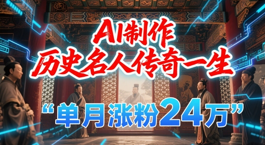 暴力起号！用AI制作历史名人传奇一生，单月涨粉24W，涨粉+变现赛道黑马来了,速发云资源网