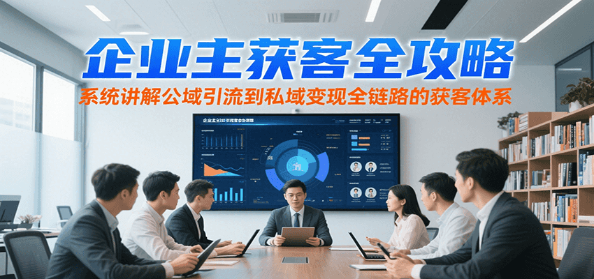 企业主获客全攻略，系统讲解公域引流到私域变现全链路的获客体系,速发云资源网