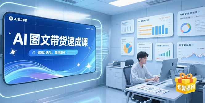 AI图文带货速成课，养号引流秘籍，爆款选品策略，美图制作全流程,速发云资源网