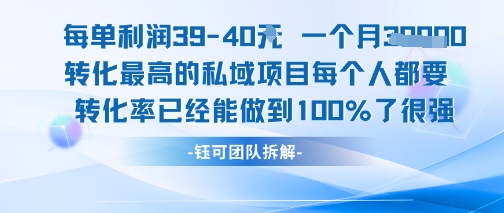 每单利润40一个月7k+转化最高的私域项目，每个人都要的产品转化率已经能做到100%,速发云资源网