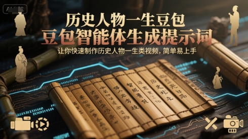 历史人物一生豆包智能体生成提示词，让你快速制作历史人物一生类视频，简单易上手,速发云资源网
