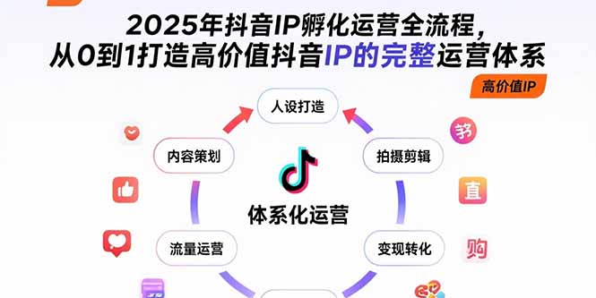 2025年抖音IP孵化运营全流程，从0到1打造高价值抖音IP的完整运营体系,速发云资源网