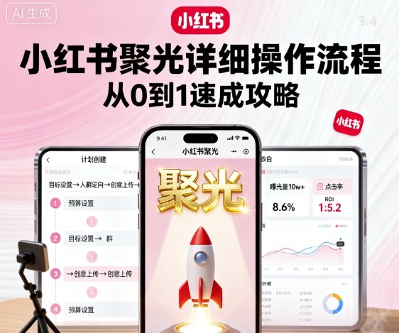 小红书聚光详细操作流程，小红书聚光从0到1速成攻略,速发云资源网