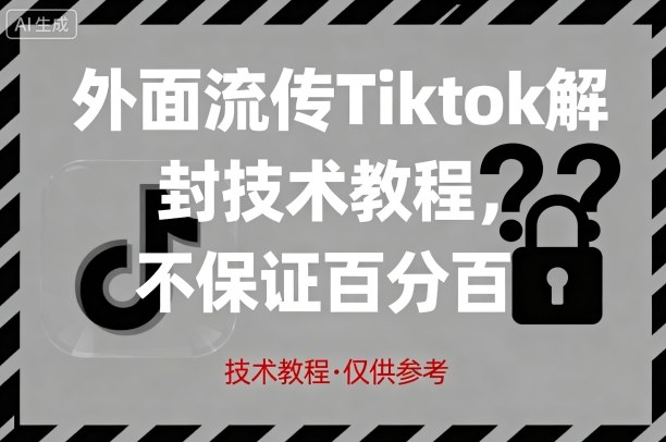 外面流传Tiktok解封技术教程，不保证百分百，具体自测,速发云资源网