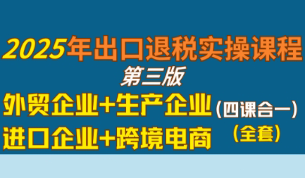 崔sir·出口退税实操-外贸企业+生产企业+跨境电商+进口企业(四课合一),速发云资源网