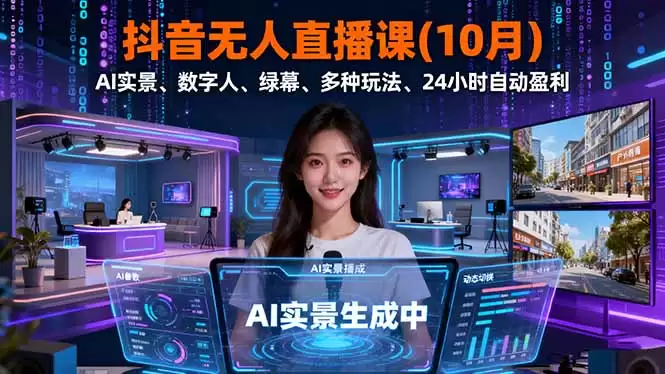 抖音无人直播课(10月,速发云资源网