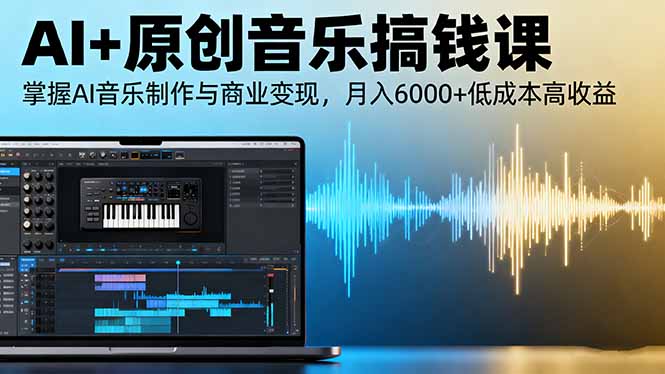 AI+原创音乐搞钱课：掌握AI音乐制作与商业变现，月入6000+低成本高收益,速发云资源网