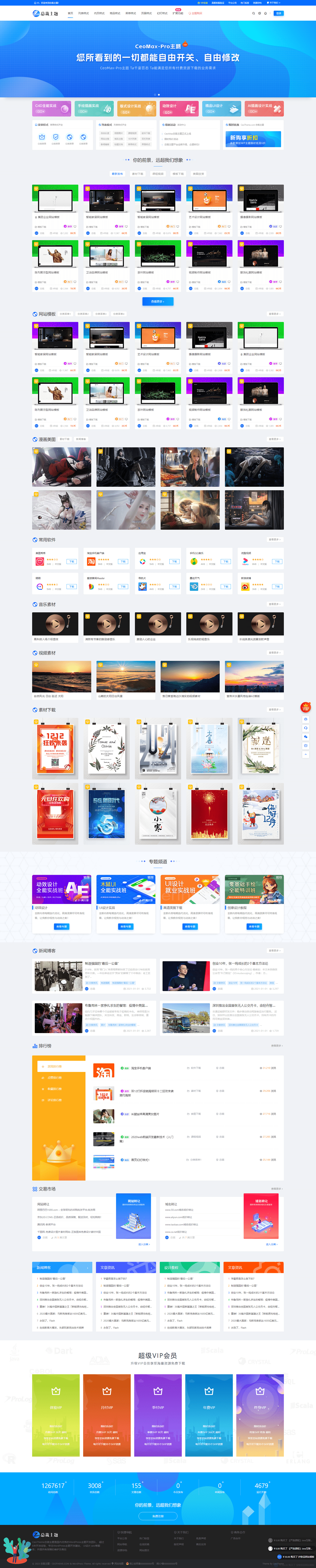 WordPress 资源展示型下载类主题 CeoMax-Pro_v7.6 开心版,速发云资源网