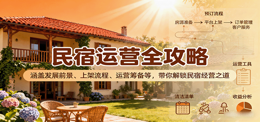 民宿运营全攻略：涵盖发展前景、上架流程、运营筹备等，带你解锁民宿经营之道,速发云资源网