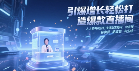 引爆增长轻松打造爆款直播间，人人都有机会打造爆款直播间，会直播 会卖货 能成交 有业绩,速发云资源网