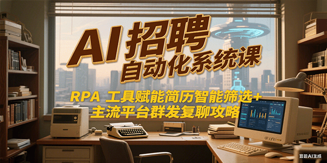 AI招聘自动化系统课，RPA工具赋能简历智能筛选+主流平台群发复聊全攻略,速发云资源网