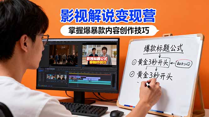 影视解说变现营：通过30+实战案例爆款内容创作技巧，掌握影视解说盈利密码,速发云资源网
