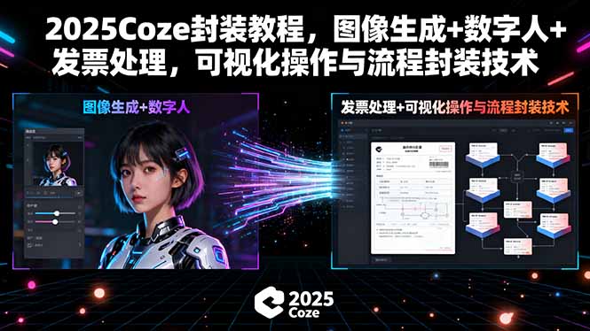 2025Coze封装教程，图像生成+数字人+发票处理，可视化操作与流程封装技术,速发云资源网