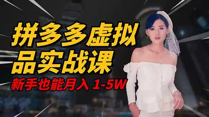 2025 拼多多虚拟品系统实战课，轻资产项目，可矩阵开工作室，新手也能…,速发云资源网
