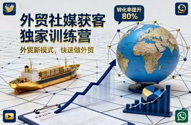 外贸社媒获客独家训练营，外贸新模式，快速做外贸(更新),速发云资源网