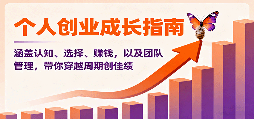 个人创业成长指南：涵盖认知、选择、赚钱，以及团队管理，带你穿越周期创佳绩,速发云资源网