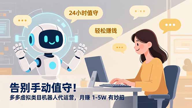 告别手动值守！多多虚拟类目机器人代运营，月赚 1-5W 有妙招,速发云资源网