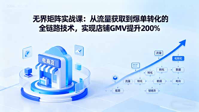 无界矩阵实战课：从流量获取到爆单转化的全链路技术，实现店铺GMV提升200%,速发云资源网
