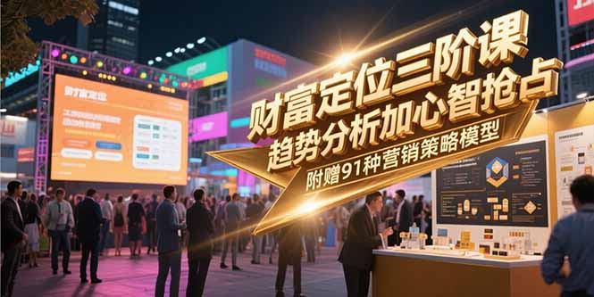 财富定位三阶课，趋势分析加心智抢占，附赠91种营销策略模型,速发云资源网