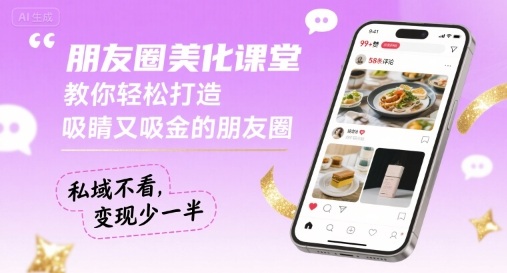 朋友圈美化课堂，教你轻松打造，吸睛又吸金的朋友圈，私域不看，变现少一半,速发云资源网