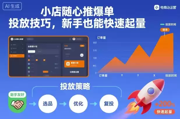 小店随心推爆单投放技巧，新手也能快速起量,速发云资源网