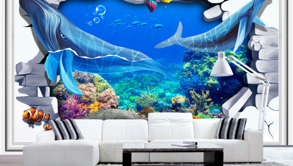 客厅电视墙用 3D 立体画风水好吗,速发云资源网