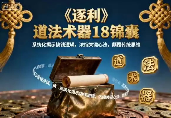 《逐利》道法术器18锦囊，系统化揭示搞钱逻辑，浓缩关键心法，颠覆传统思维(更新),速发云资源网