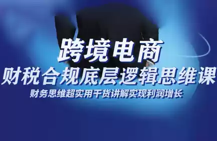 跨境电商财稅合规底层逻辑思维课,速发云资源网