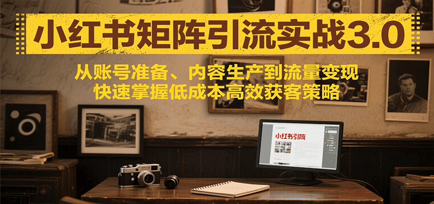 小红书矩阵引流3.0，从账号准备、内容生产到流量变现，快速掌握低成本高效获客策略,速发云资源网