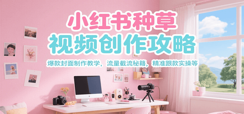 小红书种草视频创作攻略，爆款封面制作教学 ，流量截流秘籍 ，精准跟款实操等,速发云资源网