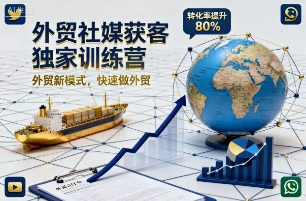 外贸社媒获客独家训练营，外贸新模式，快速做外贸,速发云资源网