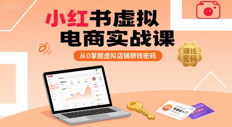 小红书虚拟电商实战课，从0掌握虚拟店铺賺钱密码(更新),速发云资源网