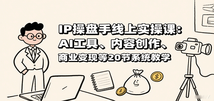 IP操盘手线上实操课：AI工具、内容创作、商业变现等20节系统教学,速发云资源网