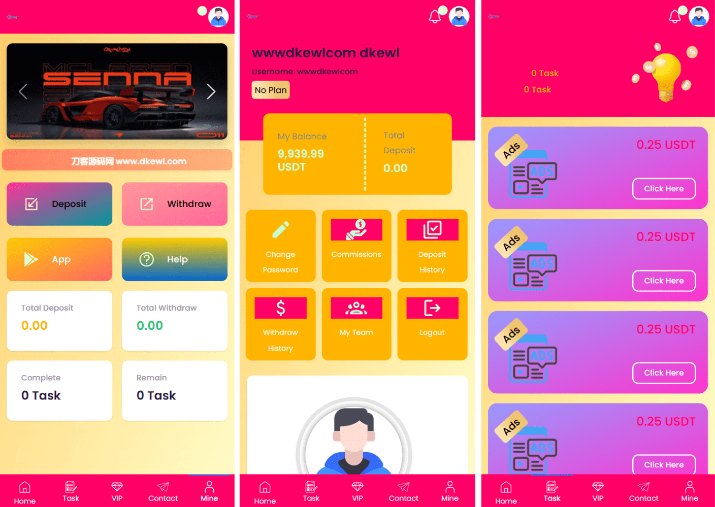 SENNA海外广告奖励投资理财源码/附详细教程,速发云资源网